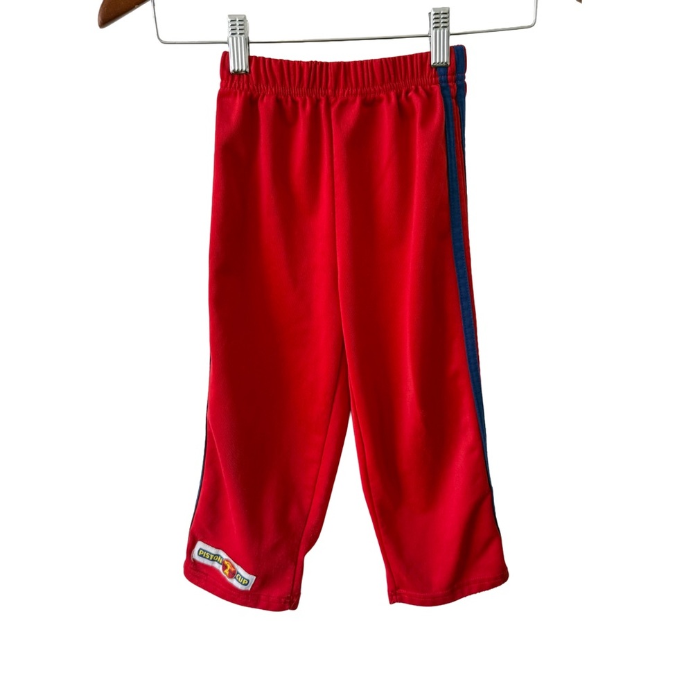 Disney Pixar Cars Piston Cup Red Sweatpants with Blue Stripe 4T